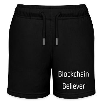 Blockchain believer - Kids Organic Sweat Shorts by Stanley/Stella - black - Front