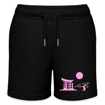 Silhouette de la porte du Japon - Short de jogging enfant bio Stanley/Stella - noir - Devant