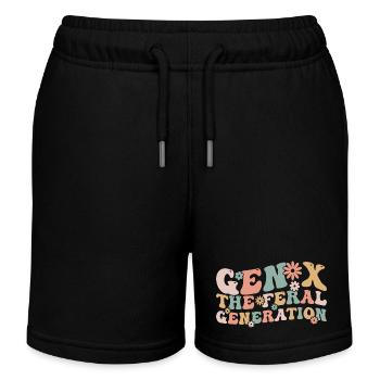 Gen X The Feral Generation Funny Generation X - Kids Organic Sweat Shorts by Stanley/Stella - black - Front