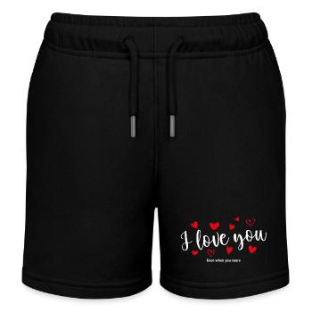 T-shirt / Je t’aime / Je t’aime / Je t’aime - Short de jogging enfant bio Stanley/Stella - noir - Devant