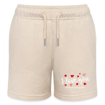 T-shirt / Je t’aime / Je t’aime / Je t’aime - Short de jogging enfant bio Stanley/Stella - écru doux - Devant
