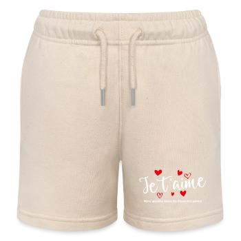 T-shirt / Je t’aime / Je t’aime / Je t’aime - Short de jogging enfant bio Stanley/Stella - écru doux - Devant