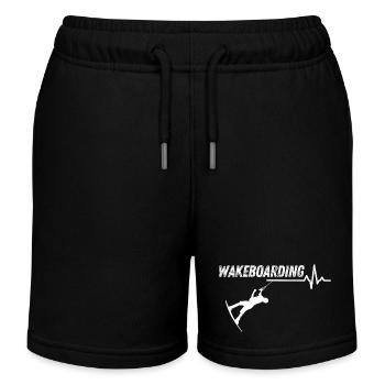 Wakeboarding - Kids Organic Sweat Shorts by Stanley/Stella - black - Front