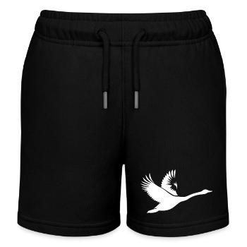 Eleganter fliegender Höckerschwan - Kinder Organic Joggingshorts Mini Bolter von Stanley/Stella - Schwarz - Vorne