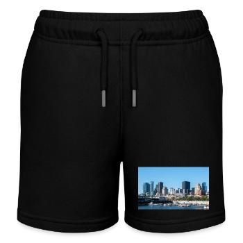 Panoramic view of Montreal Skyline from harbour - Kids Organic Sweat Shorts by Stanley/Stella - black - Front
