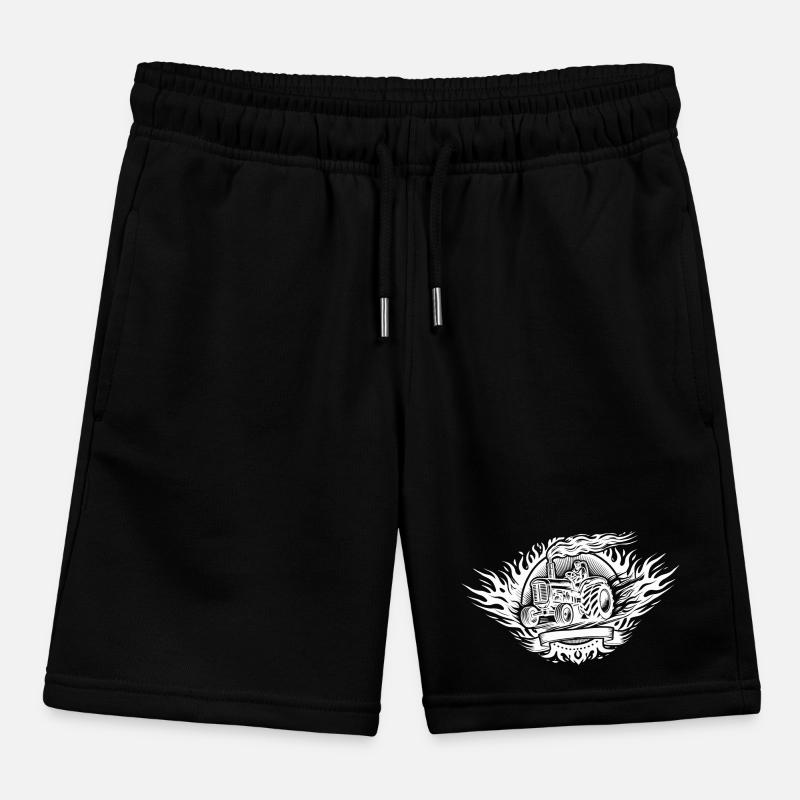 Tractor Pulling Logo Kids Organic Sweat Shorts by Stanley/Stella