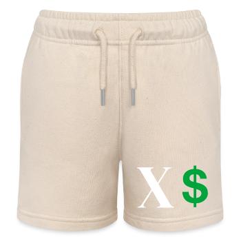 Letter x dollar - Kids Organic Sweat Shorts by Stanley/Stella - soft Ecru - Front
