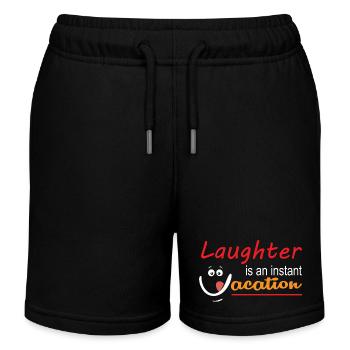 Lachen ist ein Kurzurlaub - Kinder Organic Joggingshorts Mini Bolter von Stanley/Stella - Schwarz - Vorne