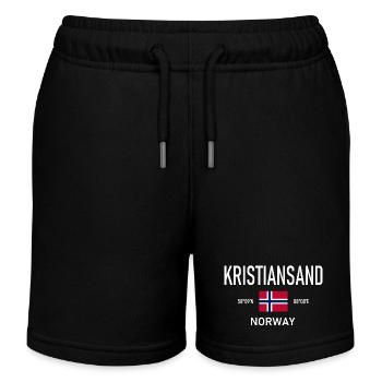 Kristiansand - Norwegen - Koordinaten - Flagge - Kinder Organic Joggingshorts Mini Bolter von Stanley/Stella - Schwarz - Vorne