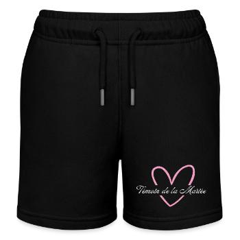Brautzeuge Rosa Herz Glitzer - Kinder Organic Joggingshorts Mini Bolter von Stanley/Stella - Schwarz - Vorne