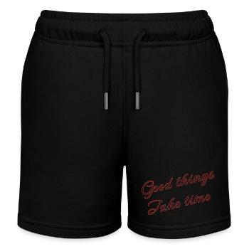 Gutes will Weile haben - Kinder Organic Joggingshorts Mini Bolter von Stanley/Stella - Schwarz - Vorne