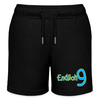 9. Geburtstag Geschenk Sohn Tochter - Kinder Organic Joggingshorts Mini Bolter von Stanley/Stella - Schwarz - Vorne
