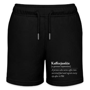 Coffee Junkie – Définition du café amusant - Short de jogging enfant bio Stanley/Stella - noir - Devant