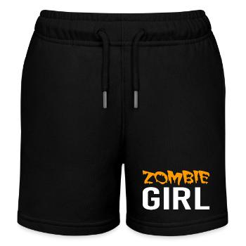 Zombie Girl - Halloween - Witch - Pumpkin - Horror - Kids Organic Sweat Shorts by Stanley/Stella - black - Front