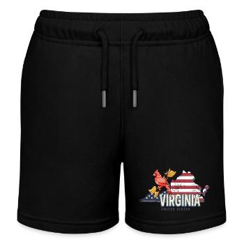 Virginia Vereinigte Staaten Retro Vintage Souvenir - Kinder Organic Joggingshorts Mini Bolter von Stanley/Stella - Schwarz - Vorne