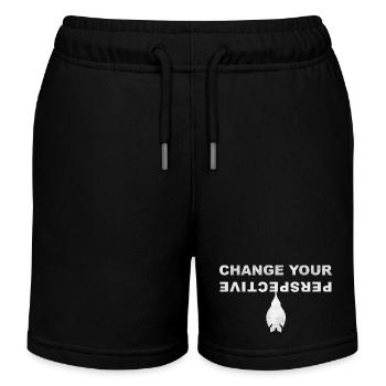Change Your Perspective Bat Bat Mouse | White - Kids Organic Sweat Shorts by Stanley/Stella - black - Front