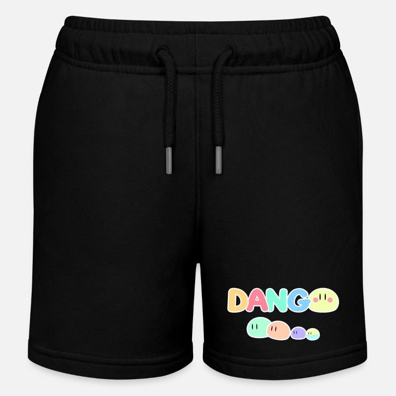 Dango Pastel Pop Illustration - Kids Organic Sweat Shorts by Stanley/Stella - black