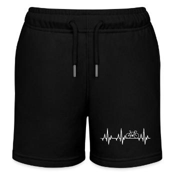 Herzschlag Rennrad - Kinder Organic Joggingshorts Mini Bolter von Stanley/Stella - Schwarz - Vorne