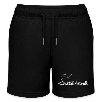 Küstenkind Schriftzug mit Möwen | Strandurlaub - Kinder Organic Joggingshorts Mini Bolter von Stanley/Stella - Schwarz - Vorne