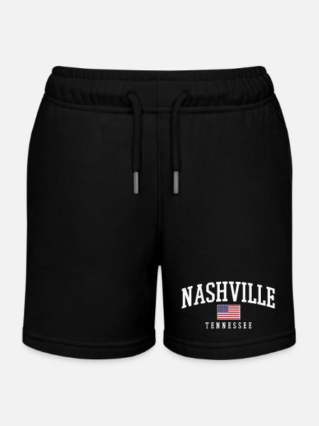 Nashville Vintage Bogen USA-Flagge - Kinder Organic Joggingshorts Mini Bolter von Stanley/Stella - Schwarz