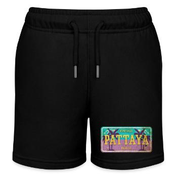 Pattaya Thailand Vintage Schild - Kinder Organic Joggingshorts Mini Bolter von Stanley/Stella - Schwarz - Vorne