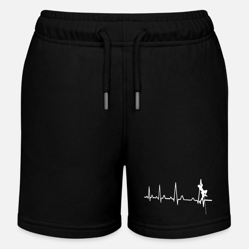Escalade heartbeat - Short de jogging enfant bio Stanley/Stella - noir
