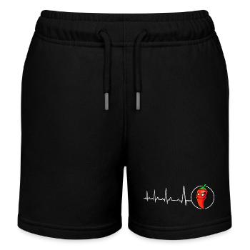 Heartbeat Chili Pepper Chili Pepper cuire chaud - Short de jogging enfant bio Stanley/Stella - noir - Devant