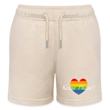 Regenbogenherzchen LGBTQ Keine Phase - Kinder Organic Joggingshorts Mini Bolter von Stanley/Stella - Natur - Vorne