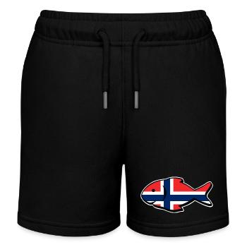 Norway Fishing Fish Angler Fishing - Kids Organic Sweat Shorts by Stanley/Stella - black - Front