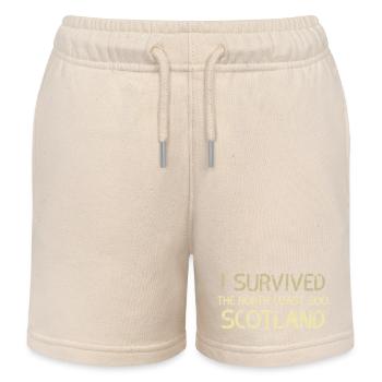 i survived nc500 - Kids Organic Sweat Shorts by Stanley/Stella - soft Ecru - Front