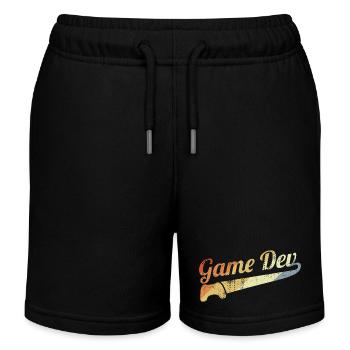 Vintage Game Developer - Kids Organic Sweat Shorts by Stanley/Stella - black - Front