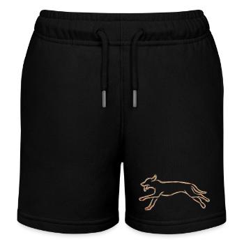 Hund Zeichnung - Kinder Organic Joggingshorts Mini Bolter von Stanley/Stella - Schwarz - Vorne