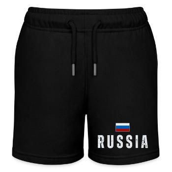 Russische Flagge, russischer Stolz - Kinder Organic Joggingshorts Mini Bolter von Stanley/Stella - Schwarz - Vorne