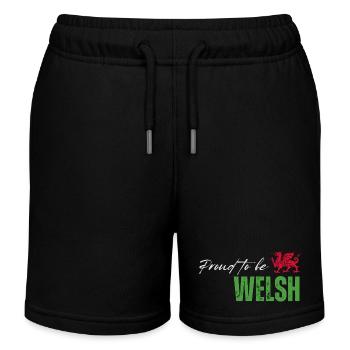 Stolzer Waliser, ich liebe Wales - Kinder Organic Joggingshorts Mini Bolter von Stanley/Stella - Schwarz - Vorne
