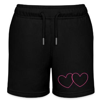 Heart Pink Heart Pink Gift Valentine's Day - Kids Organic Sweat Shorts by Stanley/Stella - black - Front