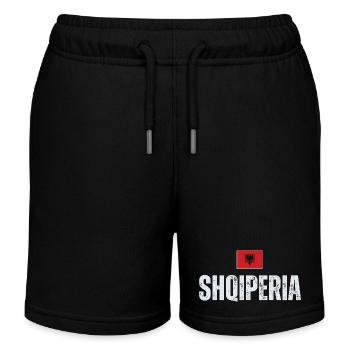 Made in Albania, Albania flag - Kids Organic Sweat Shorts by Stanley/Stella - black - Front
