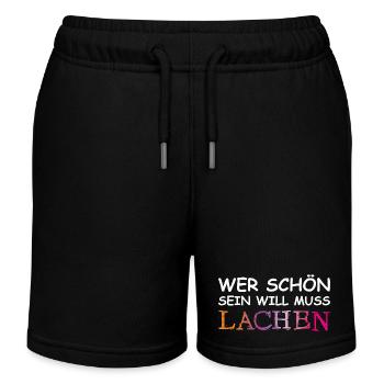 Wer schön sein will, muss lachen. - Kinder Organic Joggingshorts Mini Bolter von Stanley/Stella - Schwarz - Vorne