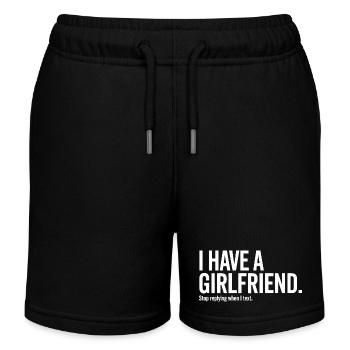 J’ai une copine, arrête de répondre à la fête anti-flirt - Short de jogging enfant bio Stanley/Stella - noir - Devant