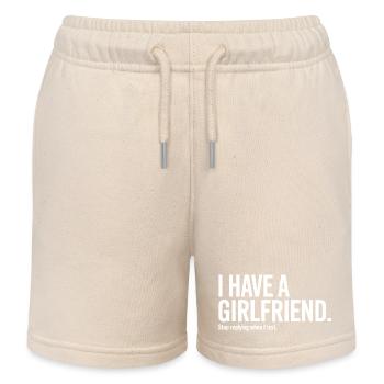 I Have A Girlfriend Stop Replying Anti Flirt Party - Kids Organic Sweat Shorts by Stanley/Stella - soft Ecru - Front