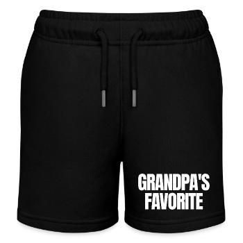 Petit-enfant préféré Lustig Je suis le préféré de Papy - Short de jogging enfant bio Stanley/Stella - noir - Devant