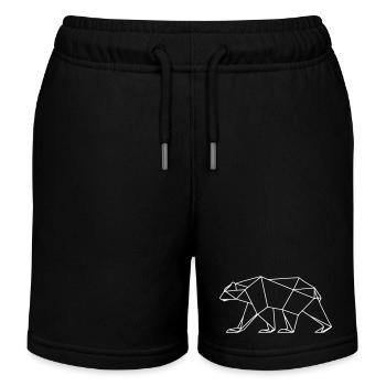 Polar Bär Polygon Eisbär Symbol - Kinder Organic Joggingshorts Mini Bolter von Stanley/Stella - Schwarz - Vorne