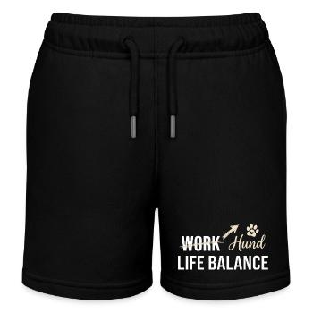 Équilibre entre chien et vie professionnelle/vie privée - Short de jogging enfant bio Stanley/Stella - noir - Devant