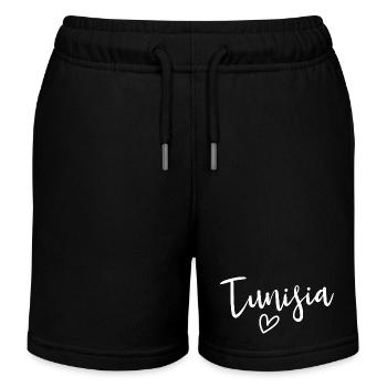 Tunisia Heart Women's Love Tunisia - Kids Organic Sweat Shorts by Stanley/Stella - black - Front