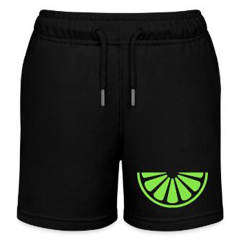 Tranche de citron vert - Short de jogging enfant bio Stanley/Stella - noir - Devant