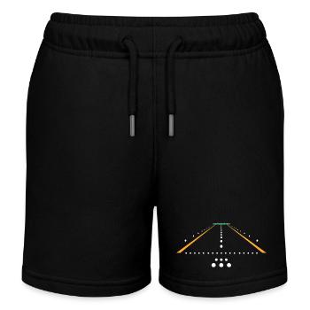 Airplane Flight Pilot Airplane Airline - Kids Organic Sweat Shorts by Stanley/Stella - black - Front