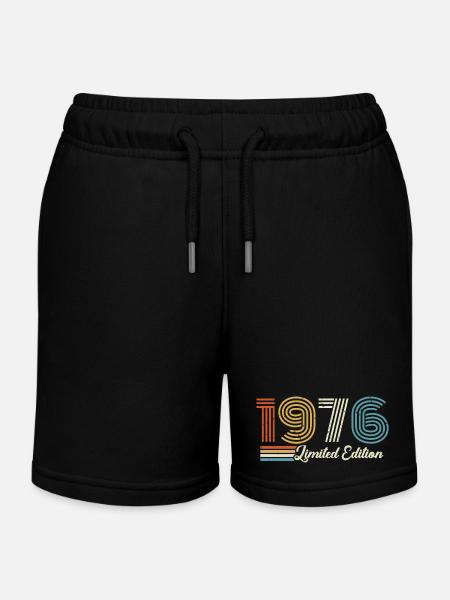 50. Geburtstag 1976 Jahrgang 1976  - Kinder Organic Joggingshorts Mini Bolter von Stanley/Stella - Schwarz