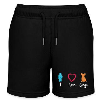 J’adore les chiens - Short de jogging enfant bio Stanley/Stella - noir - Devant
