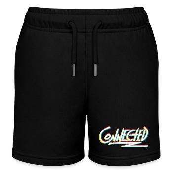 Connected_white_prism - Kids Organic Sweat Shorts by Stanley/Stella - black - Front