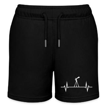 Teleskop Herzschlag EKG Astronomie Sternenkunde - Kinder Organic Joggingshorts Mini Bolter von Stanley/Stella - Schwarz - Vorne