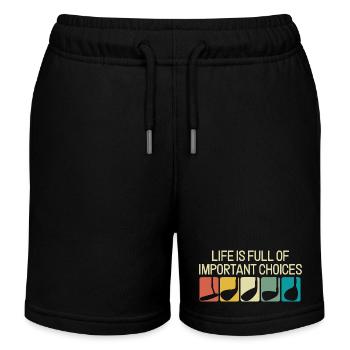 Wichtige Entscheidungen Retro-Typografie-Grafik - Kinder Organic Joggingshorts Mini Bolter von Stanley/Stella - Schwarz - Vorne